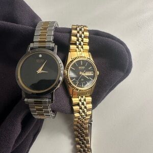 Seiko Black and Gold Watches